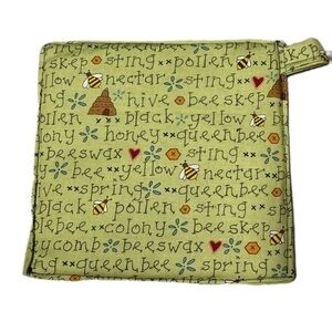 Green Bee-Themed Pot Holder